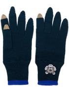 Kenzo Knit Finger Gloves - Blue