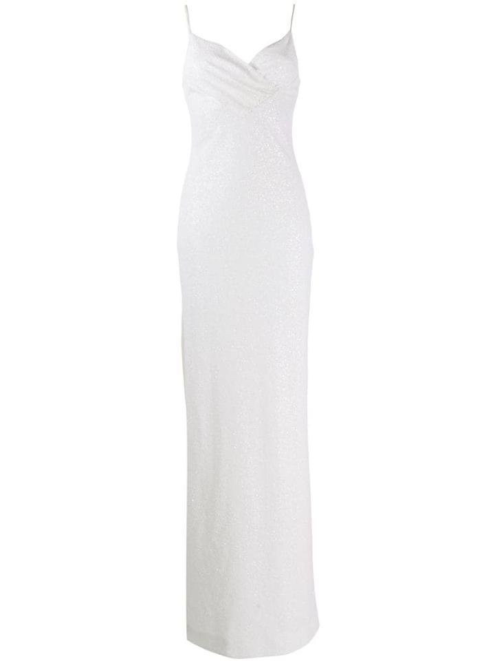 Balmain Long Sequinned Dress - White