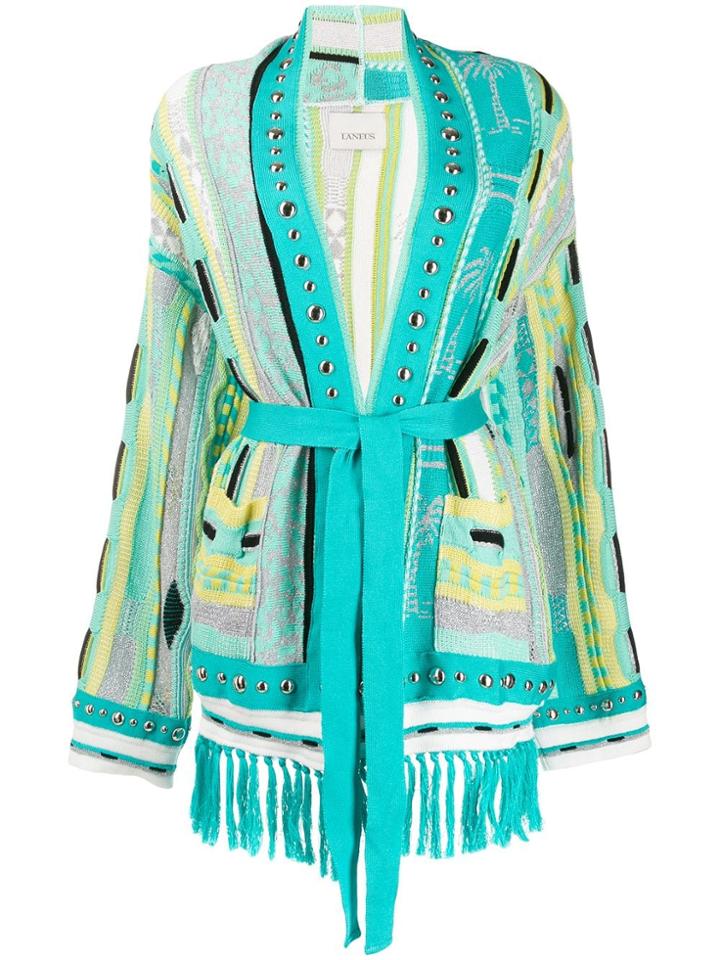 Laneus Stud Detail Cardigan - Blue