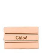 Chloé Etched Logo Clutch - Pink