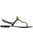 Emanuela Caruso Crystal-embellished Sandals - Metallic