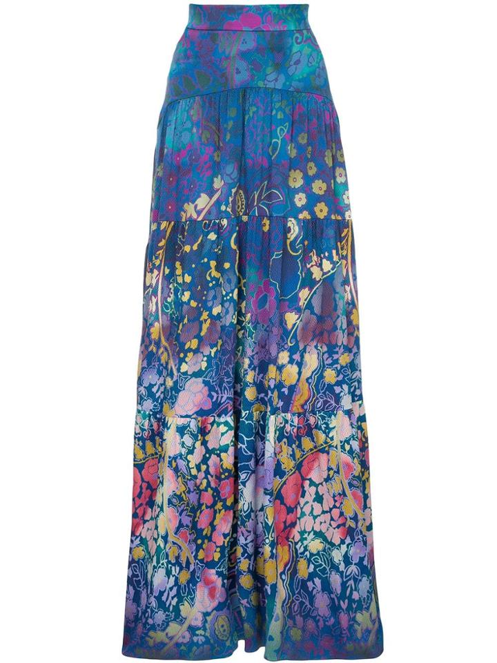 Peter Pilotto Floral Print Long Dress - Blue