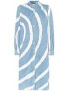 Ganni Acadia Tie-dye Shirt Dress - Blue