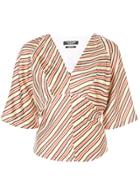 Calvin Klein 205w39nyc Striped Back Tie Blouse - Multicolour