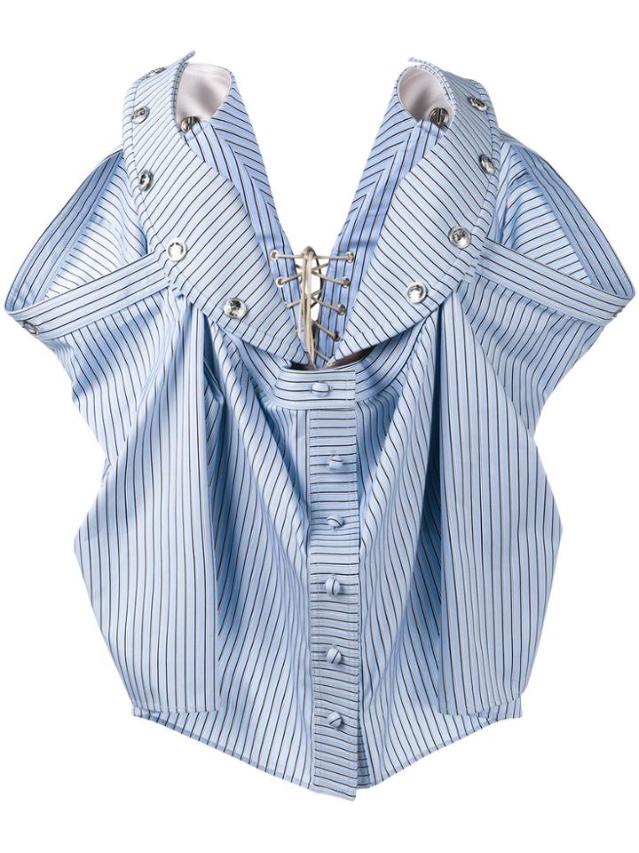 Y / Project Strapless Striped Bustier - Blue