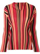 Pleats Please By Issey Miyake Striped Blouse - Multicolour
