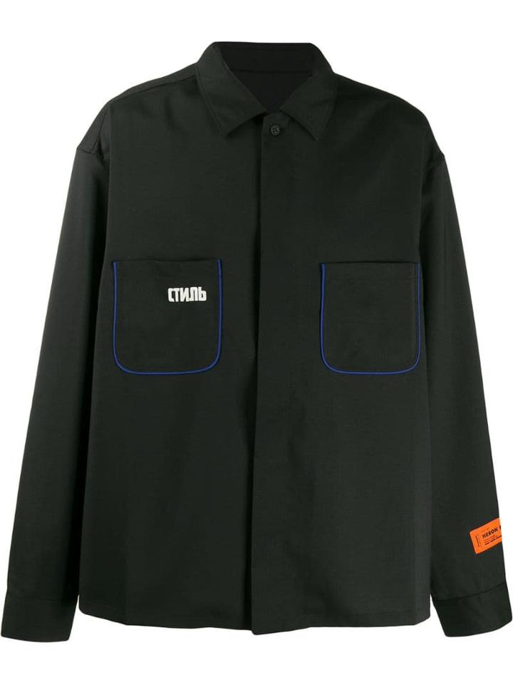 Heron Preston Concealed Button Shirt - Black