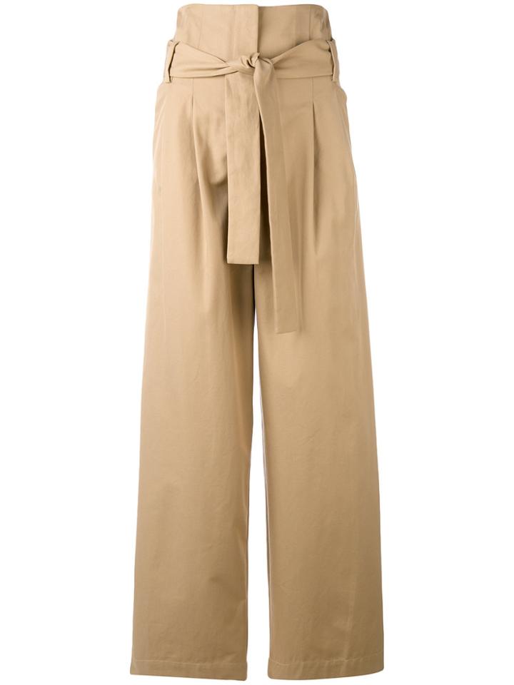 Erika Cavallini High-waisted Trousers - Nude & Neutrals