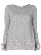 Blumarine Contrast Cuff Sweater - Metallic