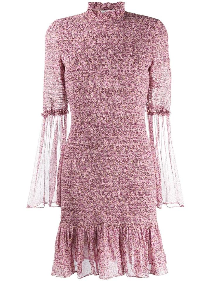 Stella Mccartney Ruched Floral Dress - Purple