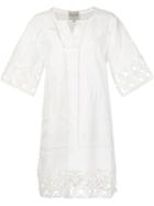 Sea Broderie Anglaise Tunic Dress, Women's, Size: 6, White, Tencel/cotton