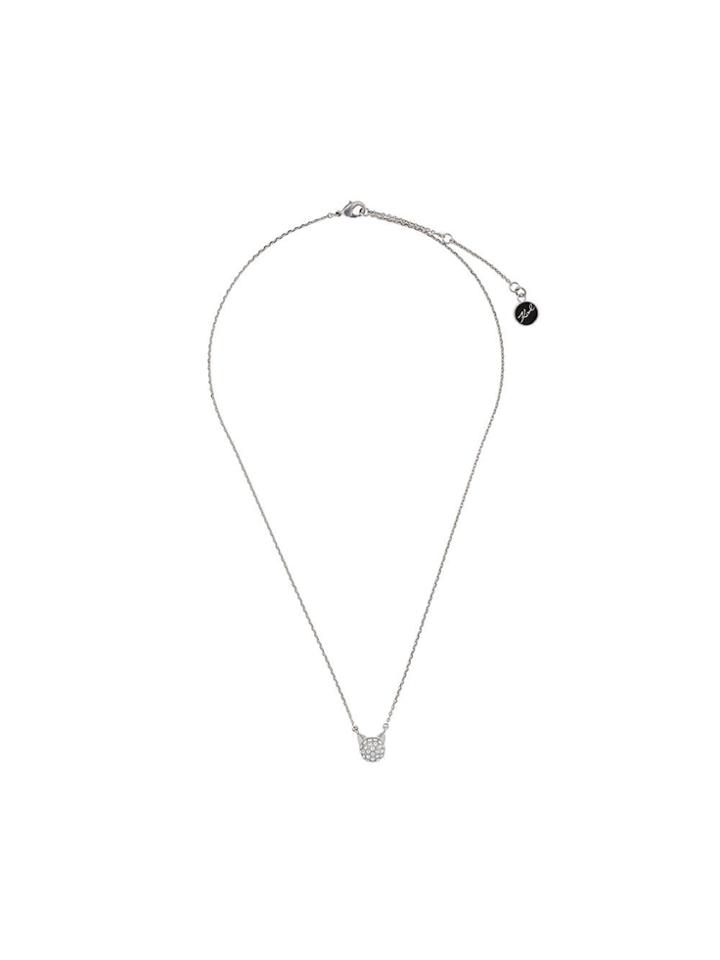 Karl Lagerfeld Crystal Choupette Necklace - Silver