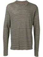 Barena Striped Longsleeved T-shirt, Men's, Size: Large, Black, Linen/flax