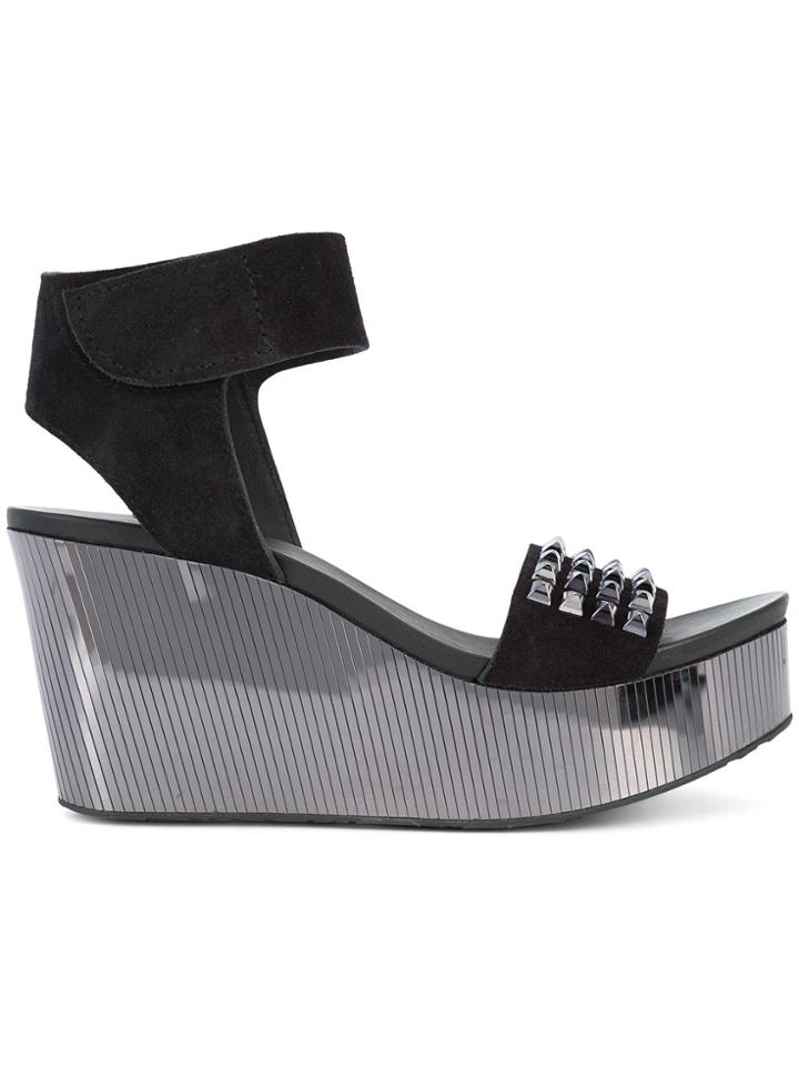 Pedro Garcia Dinora Wedged Sandals - Black