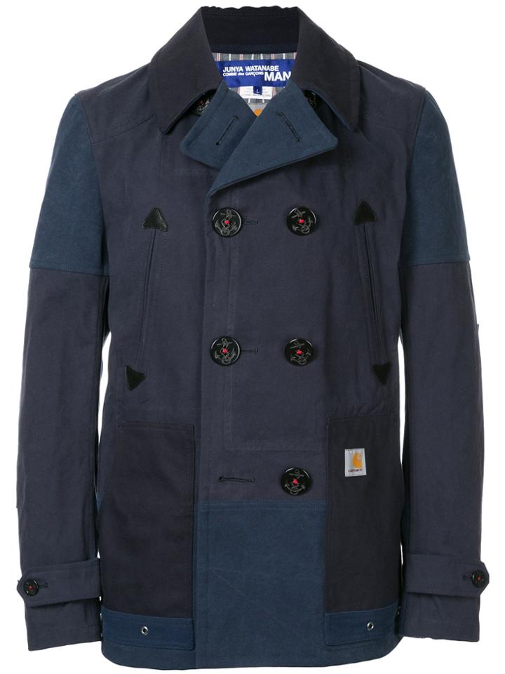 Junya Watanabe Comme Des Garçons Man Patchwork Double Breasted Coat -