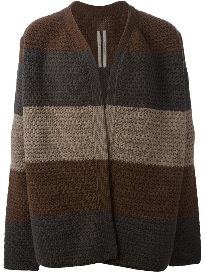 Rick Owens Oversized Striped Cardigan, Men's, Size: Large, Wool