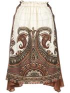 Muller Of Yoshiokubo Paisley Print Asymmetric Skirt - White