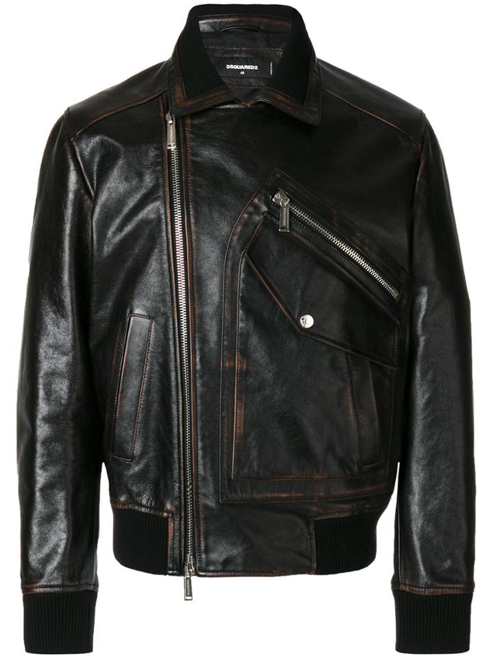 Dsquared2 Biker Jacket - Brown