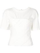 Alexander Wang Draped Bustier T-shirt, Women's, Size: 6, White, Cotton/nylon/spandex/elastane