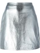 Nicopanda Leather Skirt, Women's, Size: 6, Grey, Lamb Skin