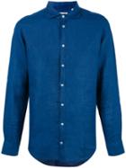 Massimo Alba Linen Shirt, Men's, Size: Medium, Blue, Linen/flax
