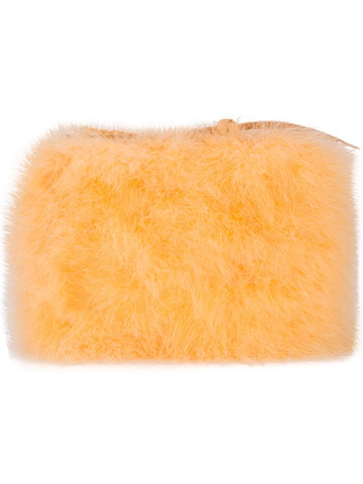 Nina Ricci Marabou Feather Clutch Bag - Yellow & Orange