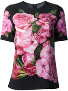 Dolce & Gabbana Rose Print Top, Women's, Size: 44, Viscose