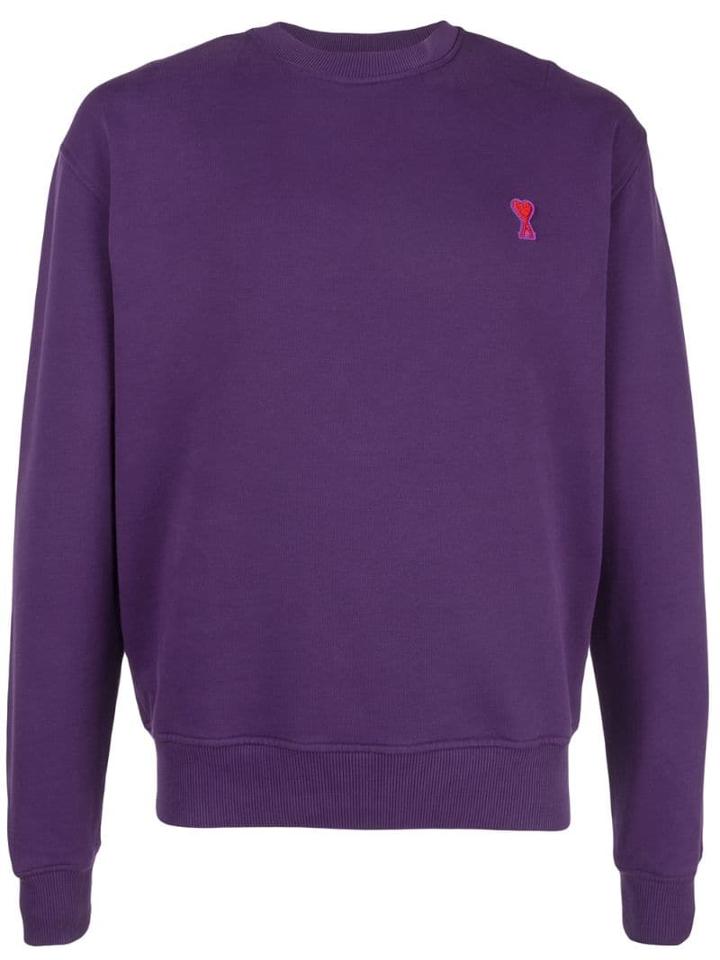 Ami Alexandre Mattiussi Ami De Coeur Patch Sweatshirt - Purple