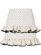 Valentino Polka Dot Frilled Skirt - Nude & Neutrals