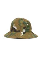 Études Camouflage Bucket Hat, Men's, Size: 58, Green, Cotton/leather/spandex/elastane