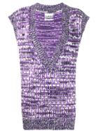 Ganni Melange Knit Tank Top - Purple