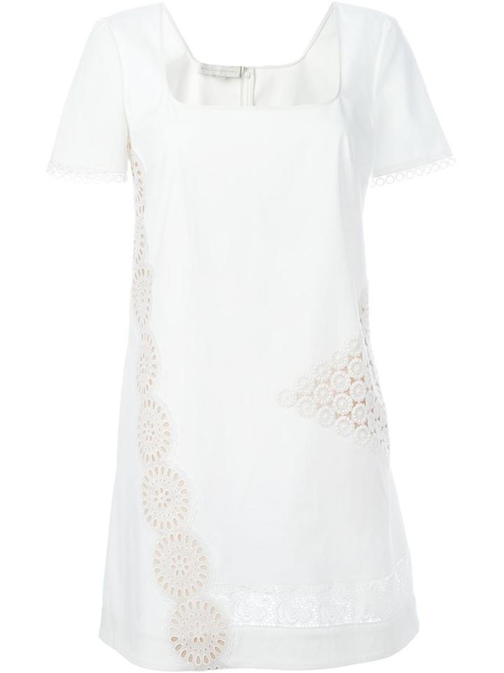 Stella Mccartney Embroidered Detail Dress, Women's, Size: 44, Nude/neutrals, Cotton/spandex/elastane/silk