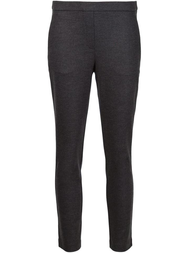 Theory 'thaniel K' Cropped Trousers, Women's, Size: 8, Grey, Polyamide/spandex/elastane/virgin Wool