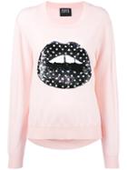 Markus Lupfer - Sequin Lips Sweater - Women - Merino - Xs, Women's, Pink/purple, Merino