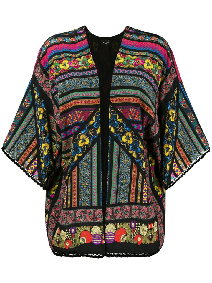 Etro Print Mix Cardigan - Black