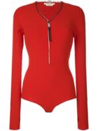 Alyx Front Zip Ribbed Body - Red