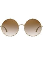 Elie Saab Gradient Round Sunglasses - Brown