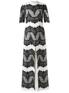 Olympiah Lace Panelled Gown - White