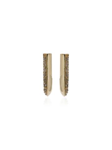 Lizzie Mandler Fine Jewelry Pave Diamonds Knife Edge Earrings - Gold