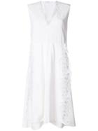 Givenchy Sleeveless Lace Trim Midi Dress - White
