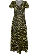 Attico Silk Polka Dot Maxi Dress - Black