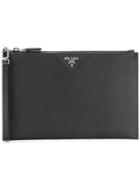 Prada Leather Clutch Bag - Black