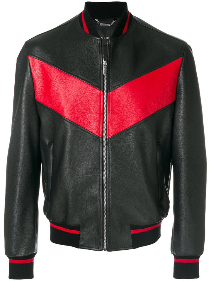 Versace Hand-painted Jp Collage Bomber - Black