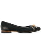 Gucci Vintage Bamboo Detail Ballerina Shoes - Black