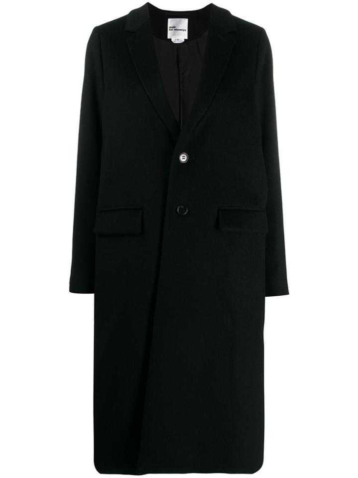 Comme Des Garçons Noir Kei Ninomiya Long Single Breasted Coat - Black