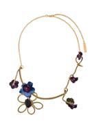 Marni Floral Embellished Necklace - Metallic