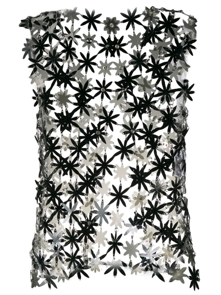 Paco Rabanne Flower Waistcoat - Black