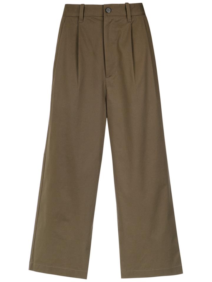À La Garçonne Straight Cropped Trousers - Brown