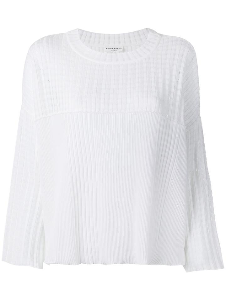 Sonia Rykiel Textured Knit Jumper, Women's, Size: Large, White, Cotton/viscose