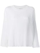 Sonia Rykiel Textured Knit Jumper, Women's, Size: Large, White, Cotton/viscose